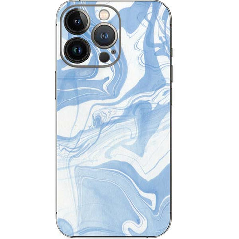 Blue Marbling iPhone 14 Pro Skin